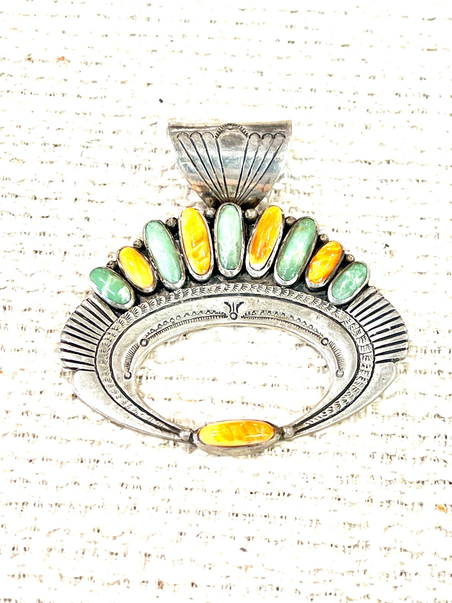 Stunning Handmade Sterling Silver & Multi Stone Cluster Pendant