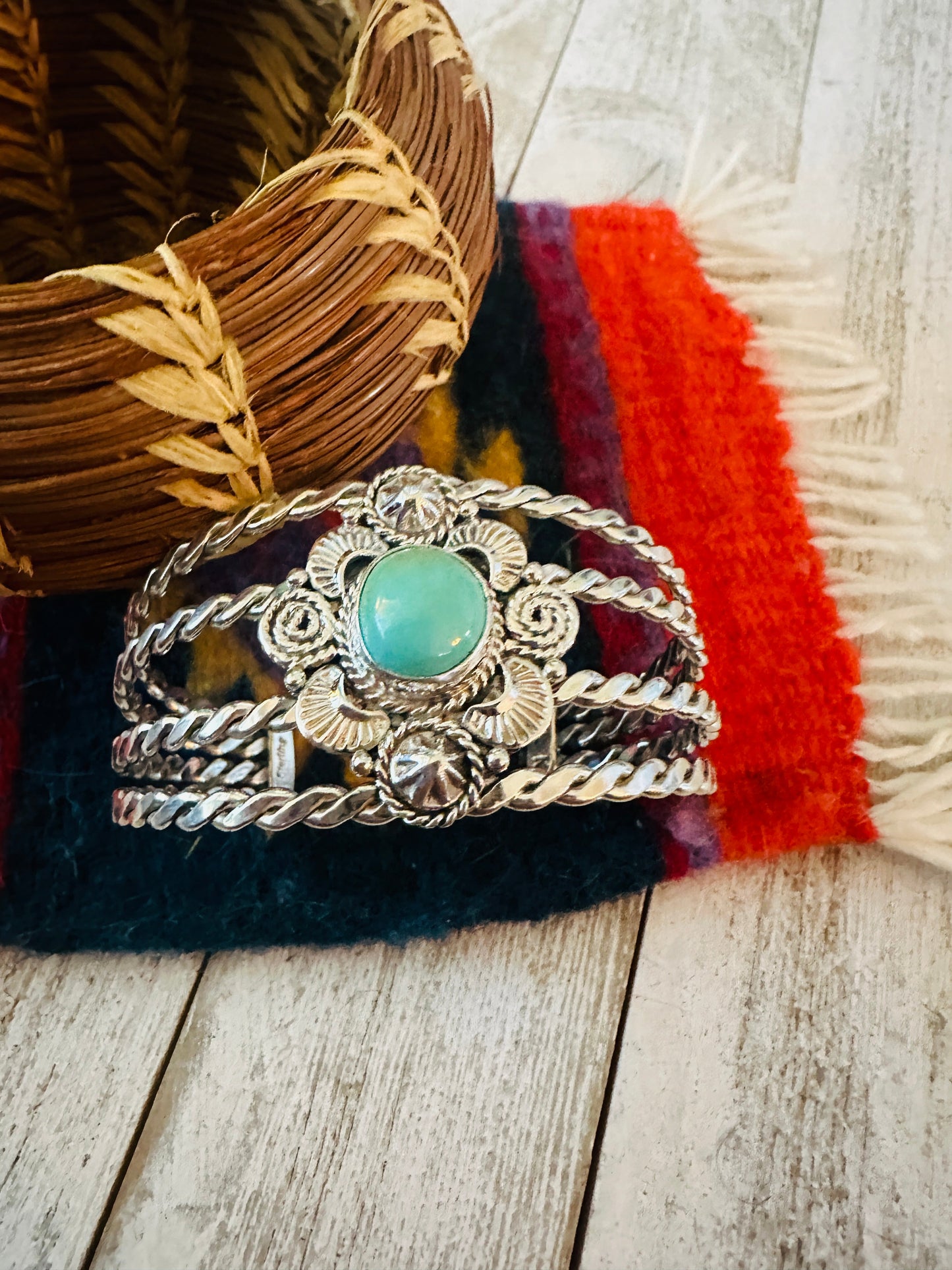 Handcrafted Sterling Silver & Turquoise Cuff Bracelet
