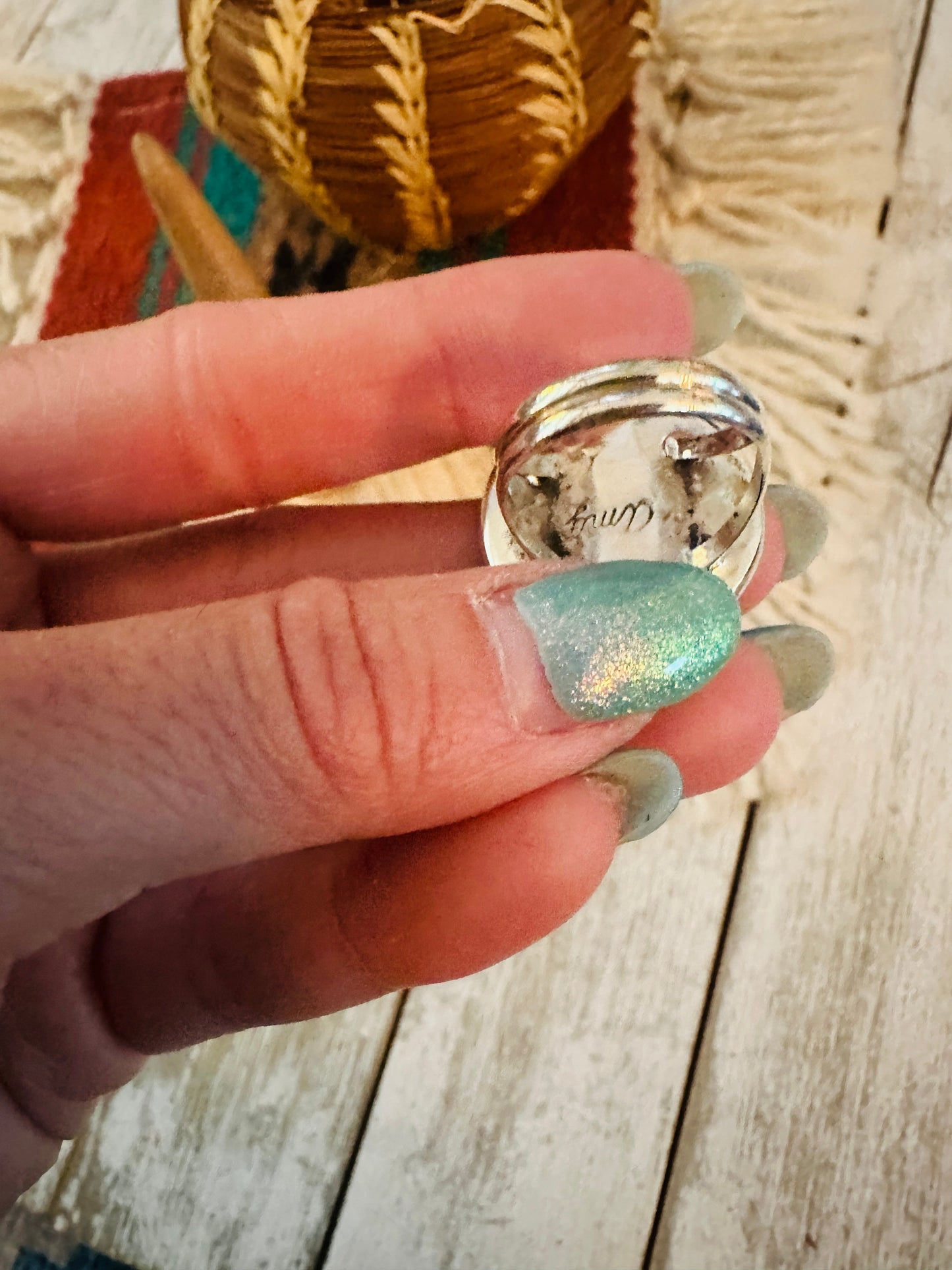 Handcrafted Sterling Silver Turquoise Inlay Ring