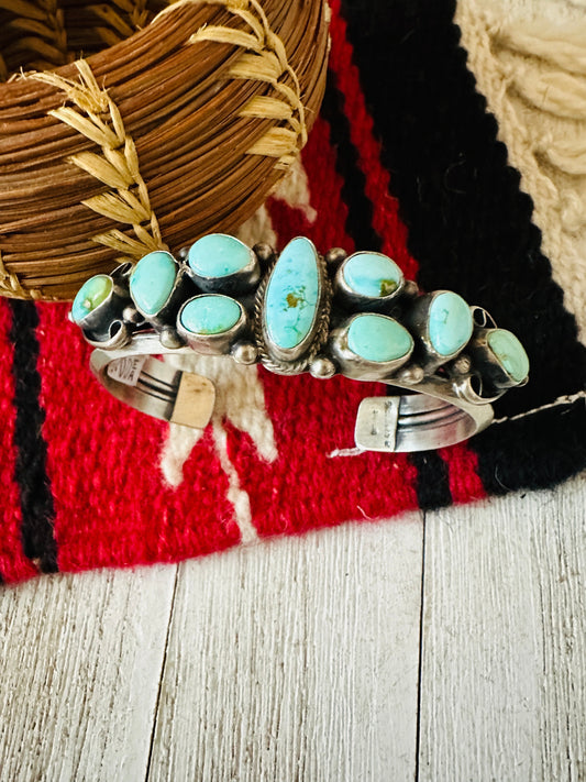 Handcrafted Sonoran Mountain Turquoise & Sterling Silver Cuff Bracelet