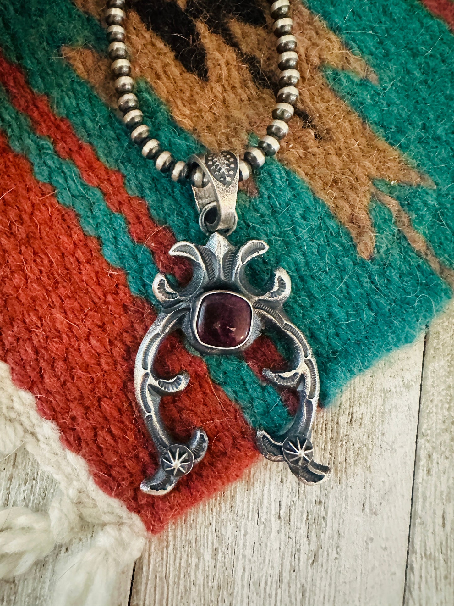 Handcrafted Sterling Silver & Purple Spiny Naja Pendant by Kevin Billah