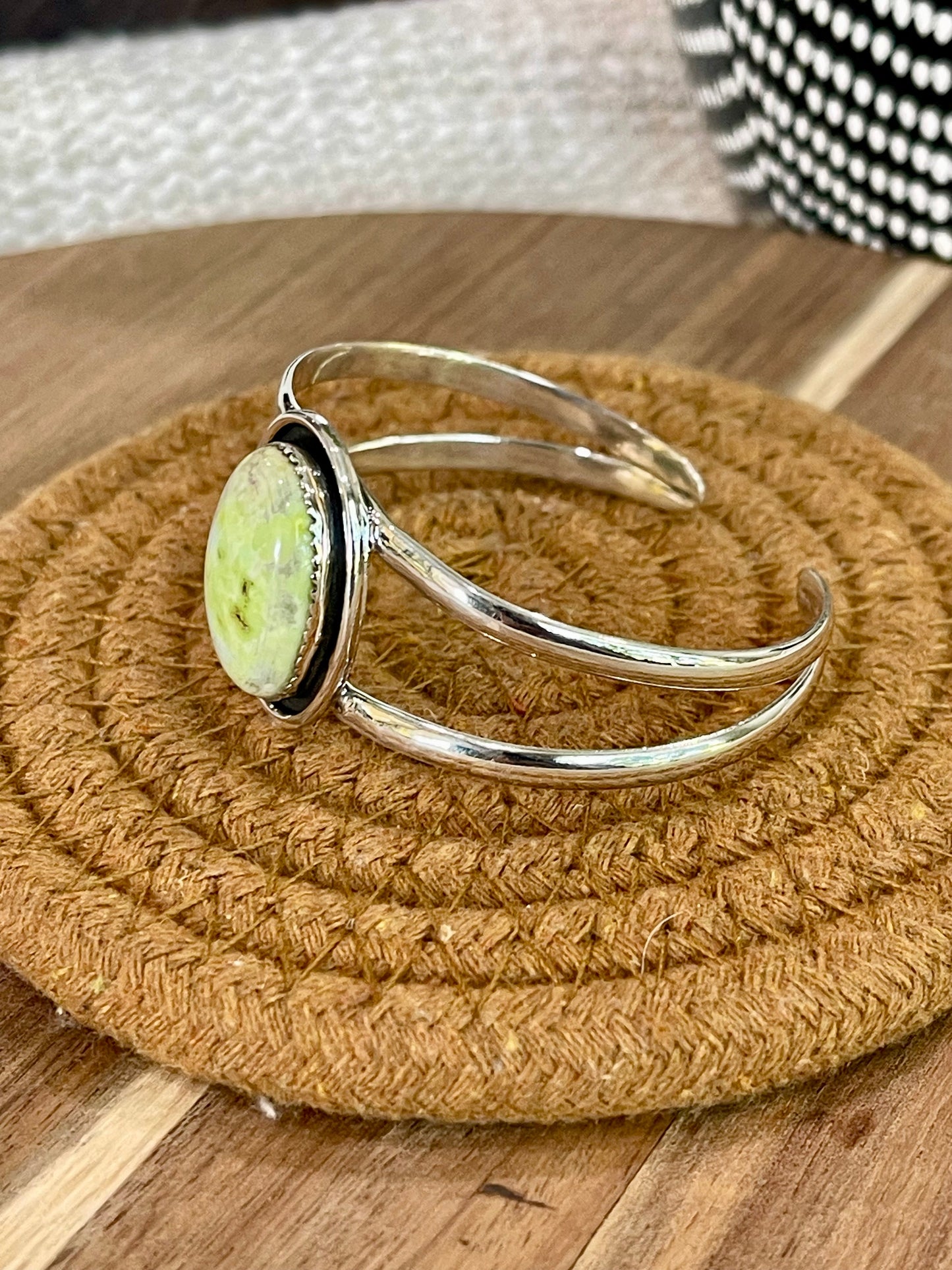 Beautiful Handmade Sterling Silver & Palomino Cuff Bracelet