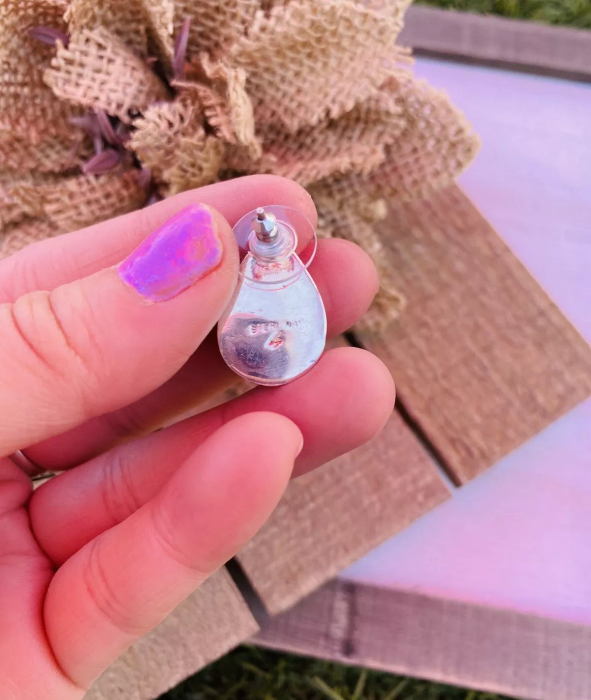 Handcrafted Turquoise & Sterling Silver Inlay Post Earrings