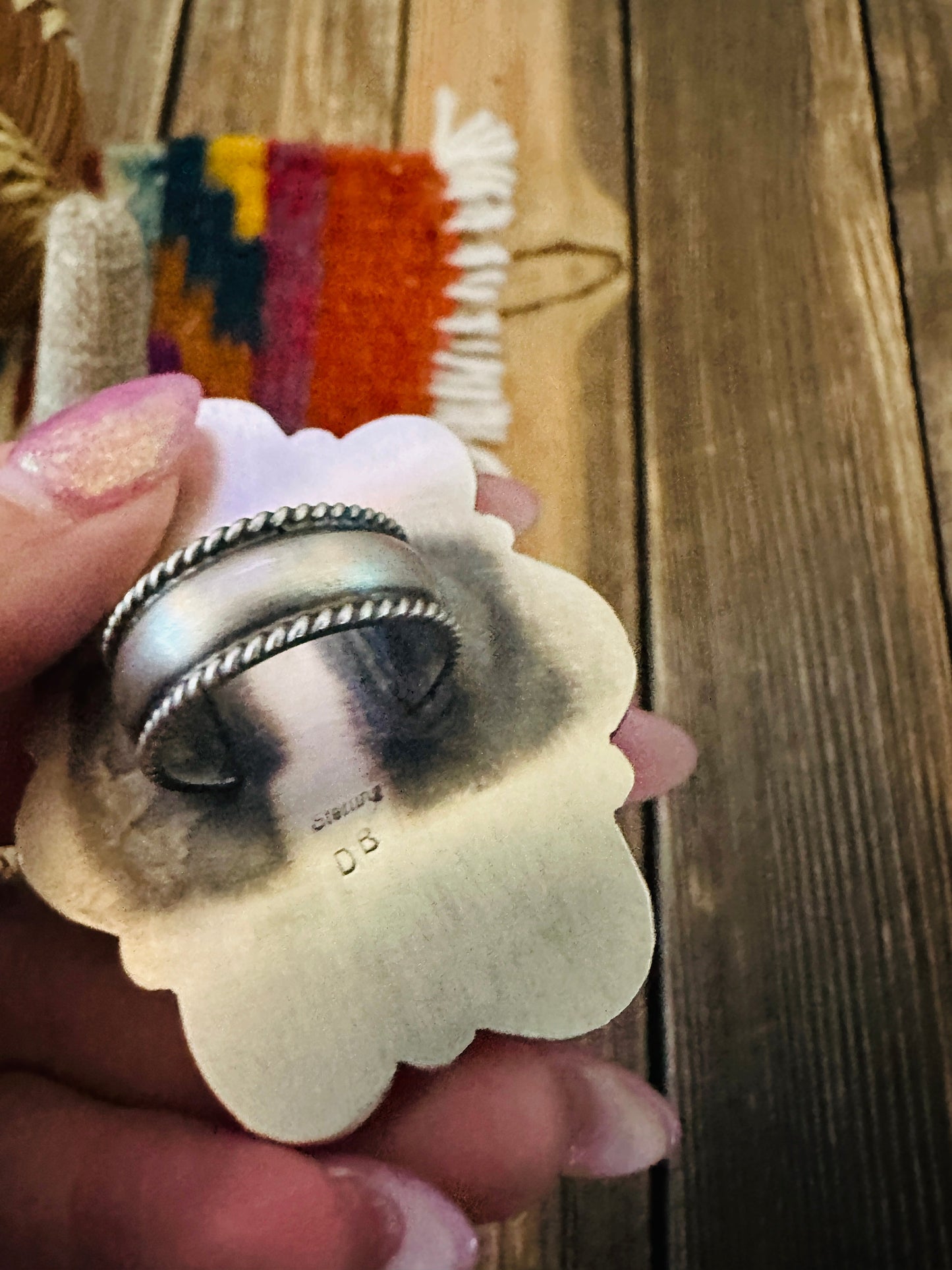 Handcrafted Spiny Oyster & Sterling Silver Adjustable Ring