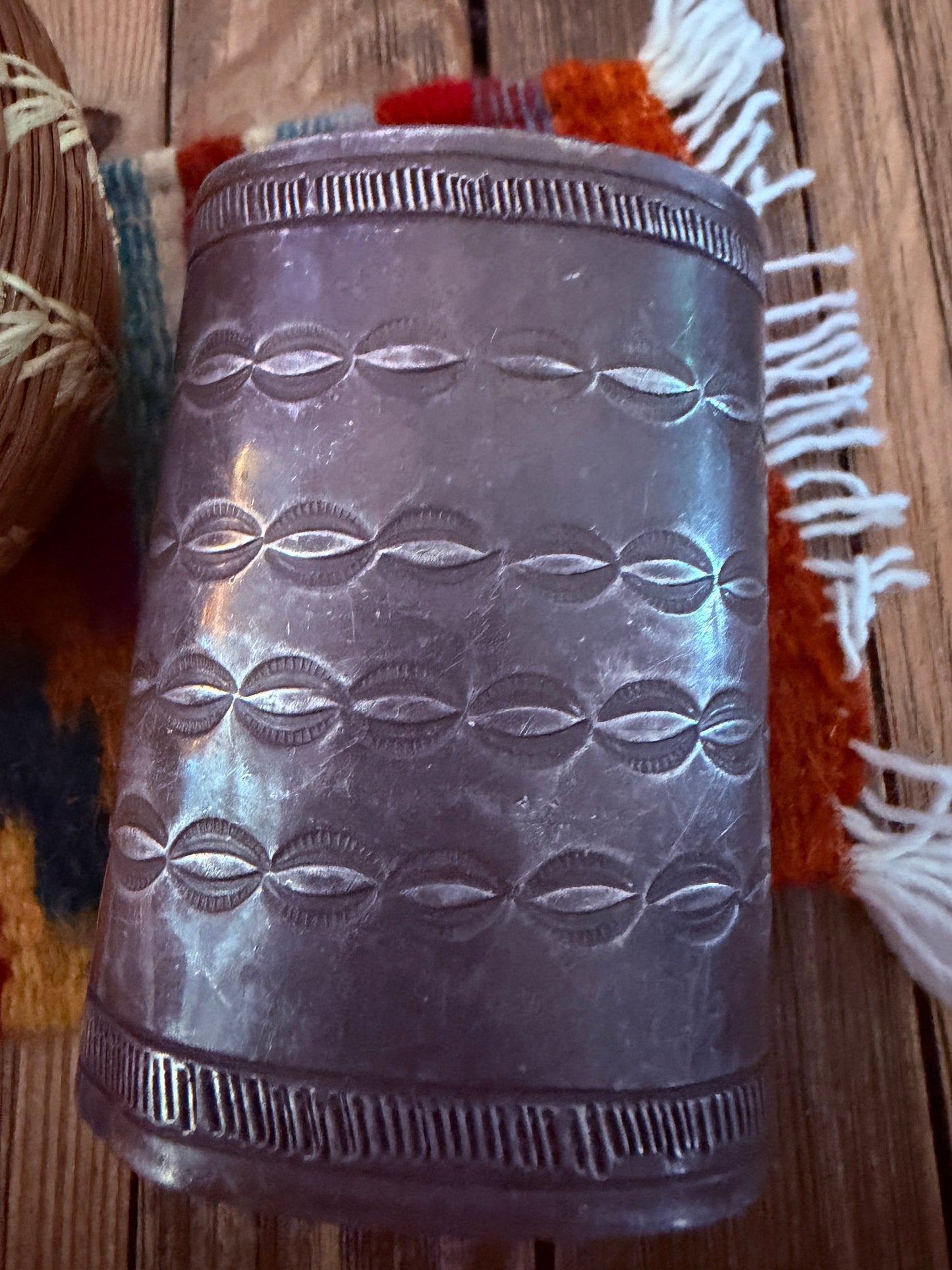 Handcrafted Old Pawn Sterling Silver Cuff Bracelet