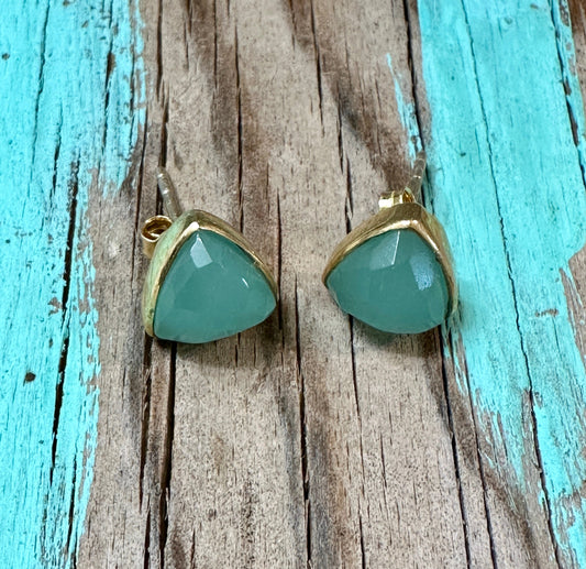 Chalcedony 14k Gold Plated Earrings