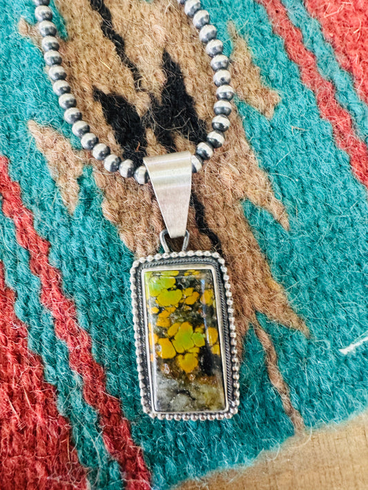 Handcrafted Sterling Silver & Tibetan Turquoise  Pendant