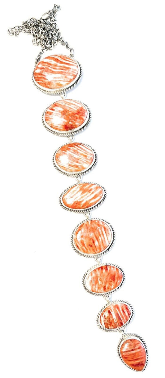 Handcrafted Sterling Silver & Spiny Drop Necklace By Wydell Billie