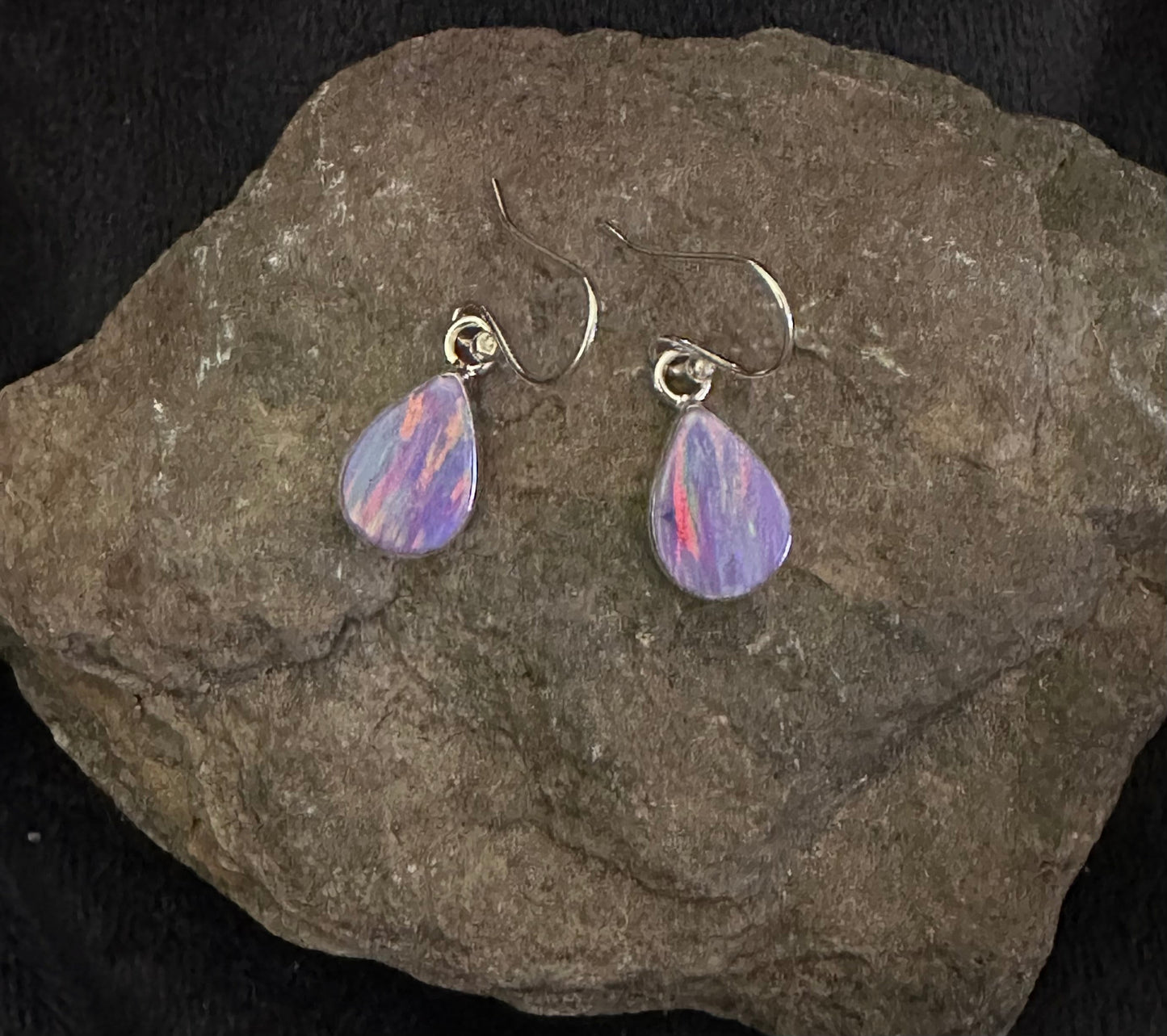 LILAC OPAL TEARDROP EARRING ON HOOK