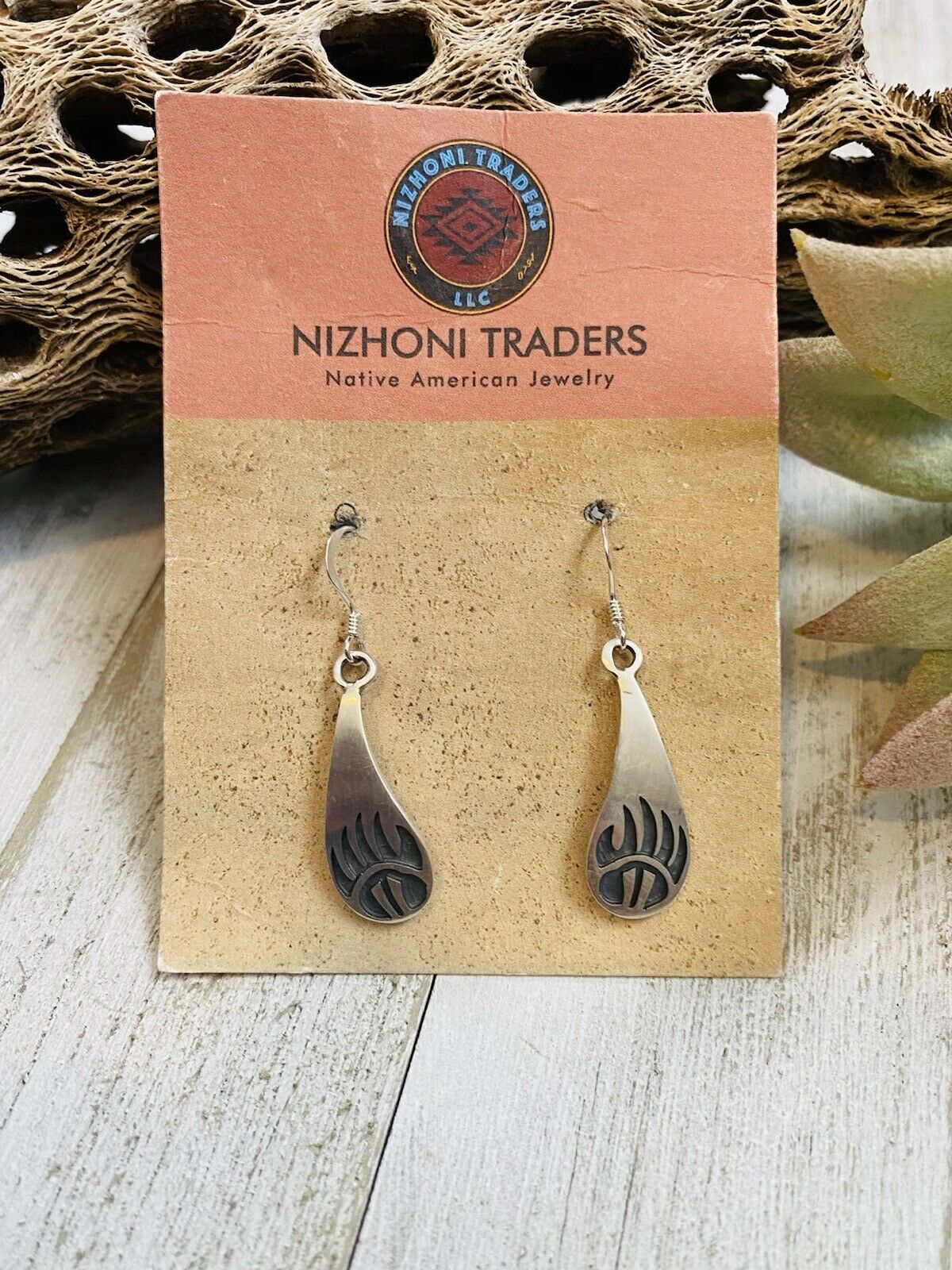 Handcrafted Sterling Silver Bear Paw Dangle Earrings
