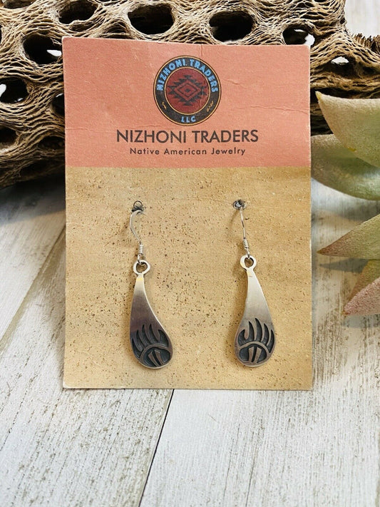 Handcrafted Sterling Silver Bear Paw Dangle Earrings