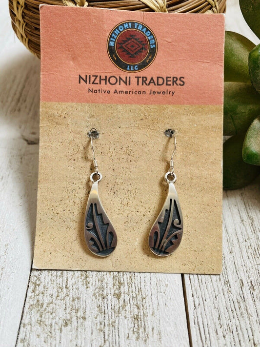 Hopi Overlaid Sterling Silver Dangle Earrings