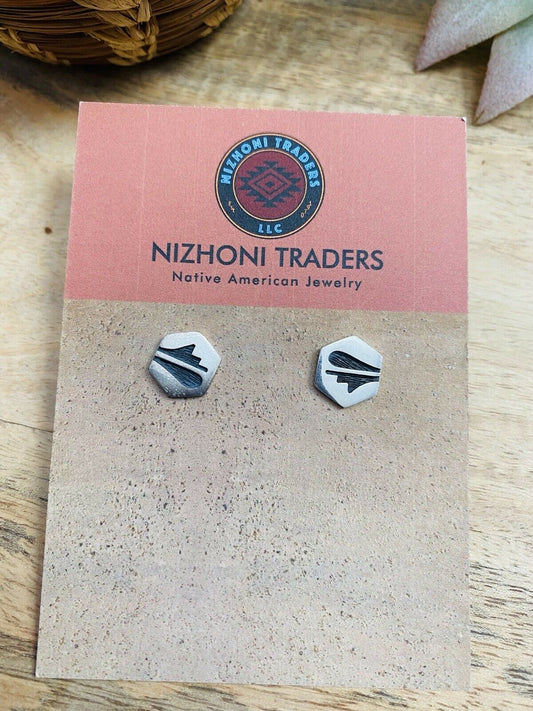 Handcrafted Overlaid Sterling Silver Stud Earrings