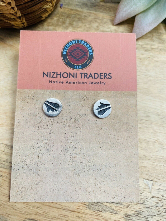 Handcrafted Overlaid Sterling Silver Stud Earrings