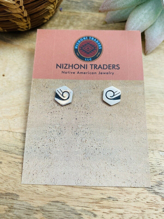 Handcrafted Overlaid Sterling Silver Swirl Stud Earrings