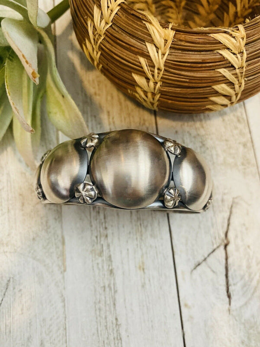 Handcrafted Sterling Silver Concho Cuff Bracelet By Emerson Thompson