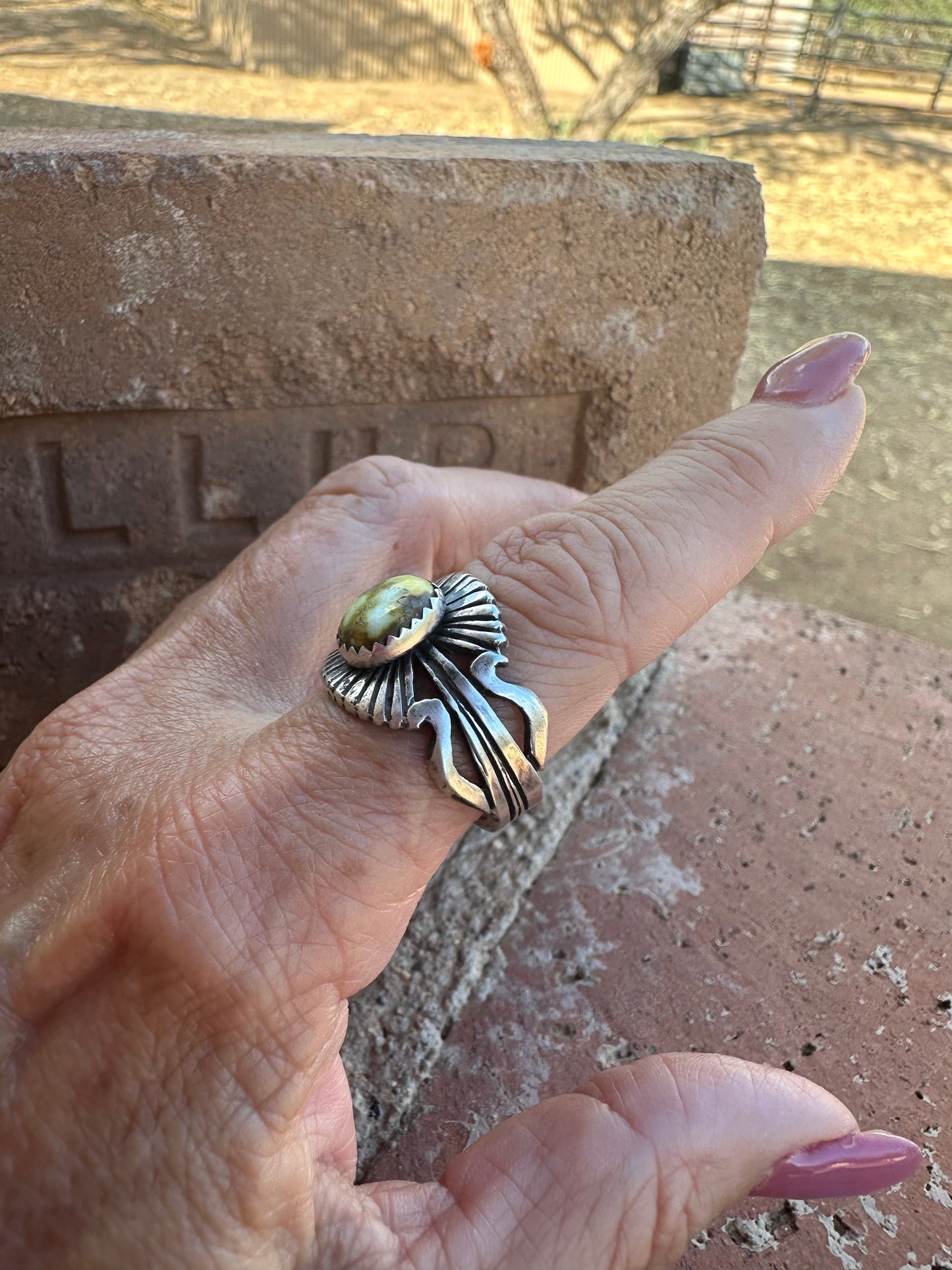 Handcrafted Russell Sam Sterling Silver & Palomino Diablo Turquoise Rings