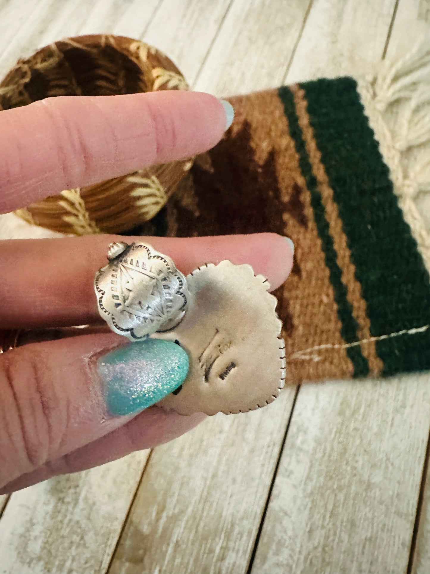Handmade Turquoise & Sterling Silver Heart Pendant