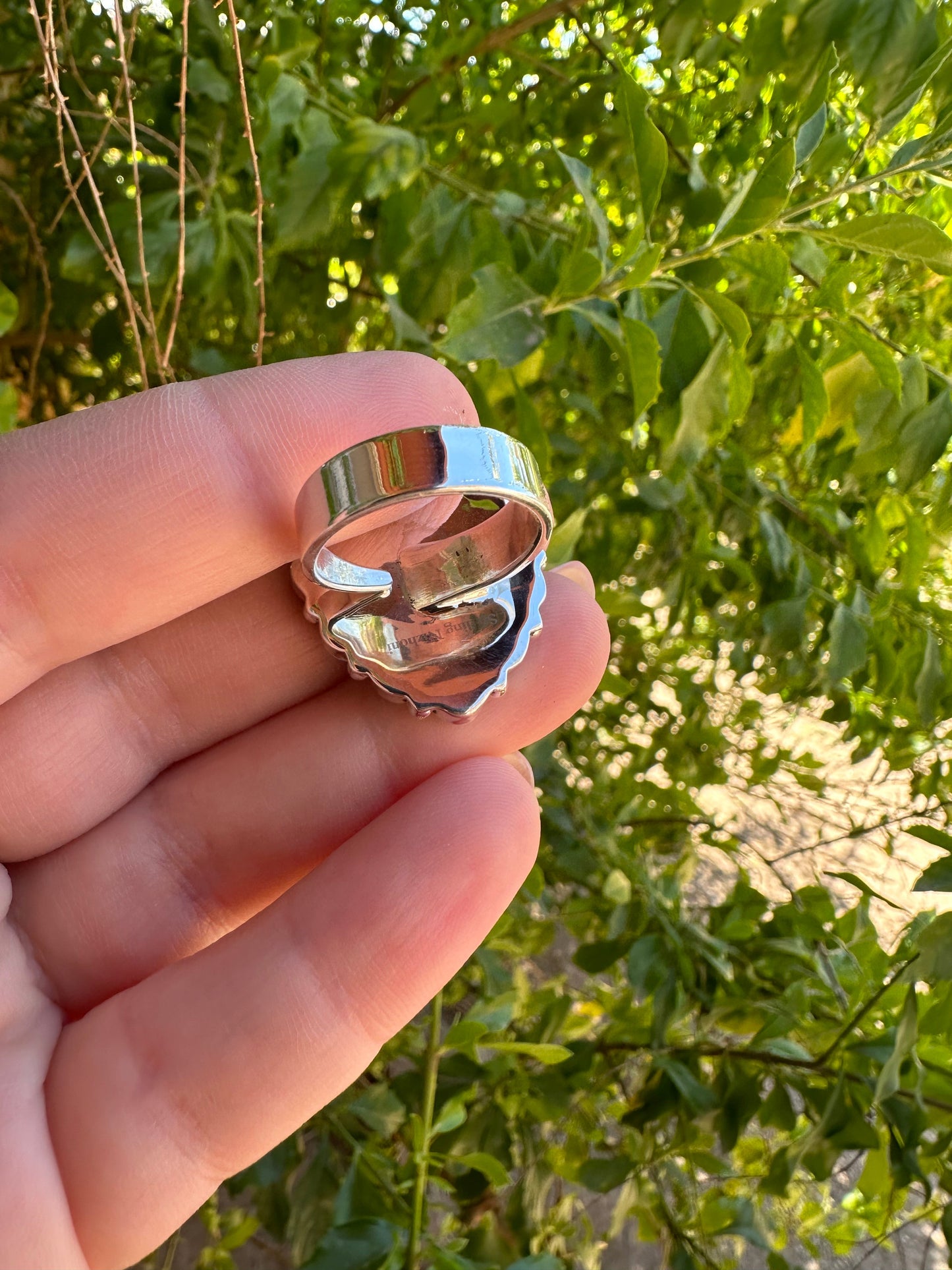 Handmade Adjustable Turquoise Sterling Silver Heart Ring