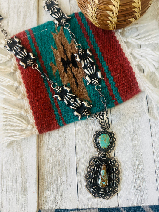 Handcrafted Sterling Silver & Royston Turquoise Necklace