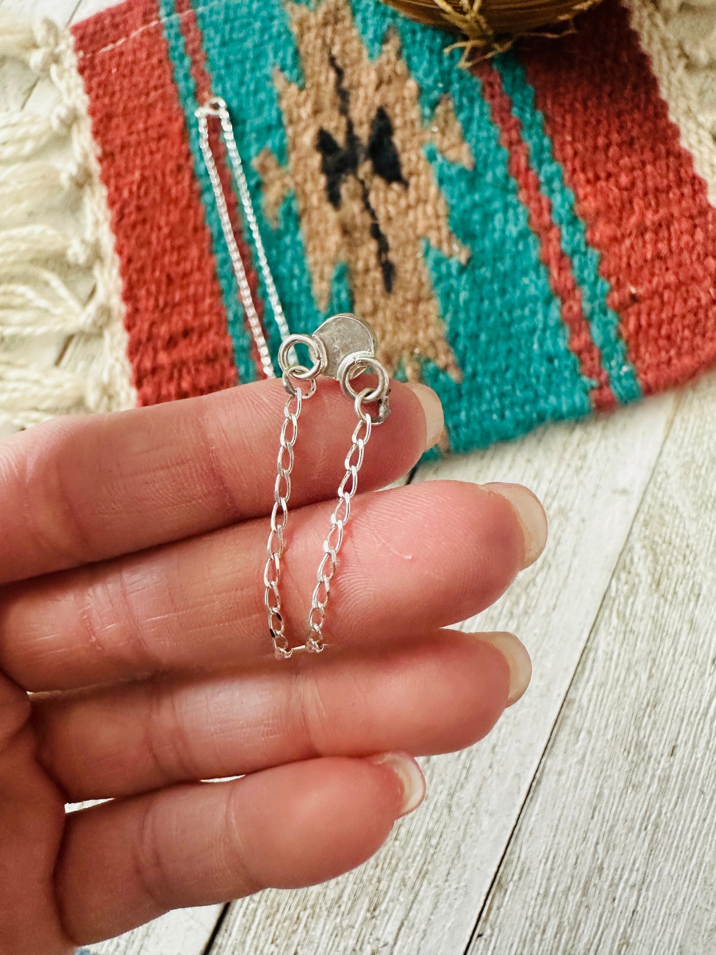 Handcrafted Sterling Silver & Lapis Dot Necklace