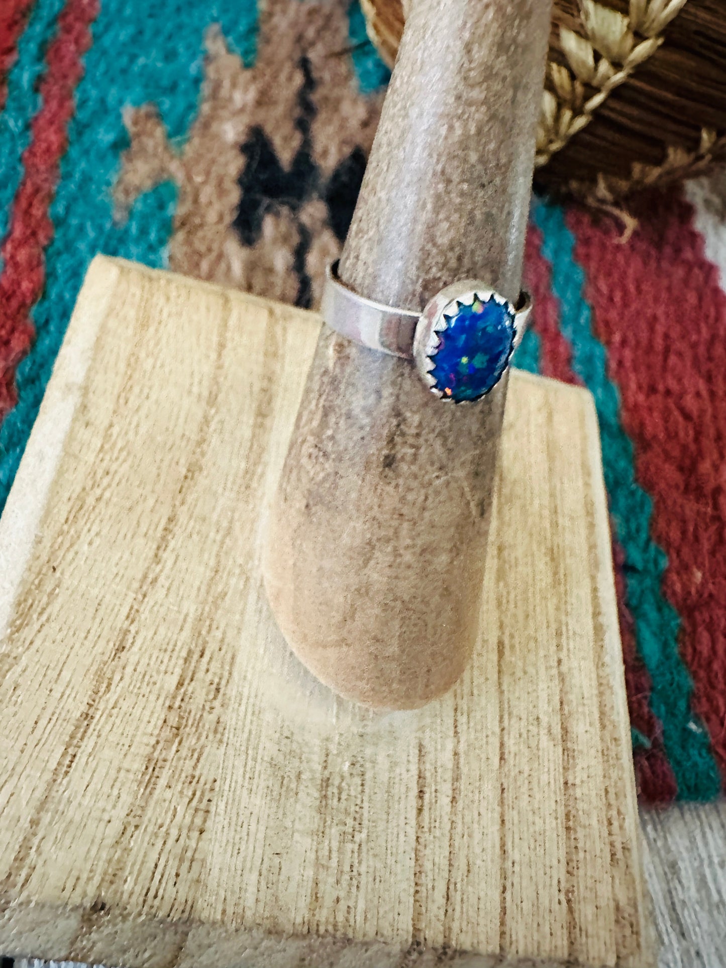 Handcrafted Sterling Silver & Purple Opal Ring