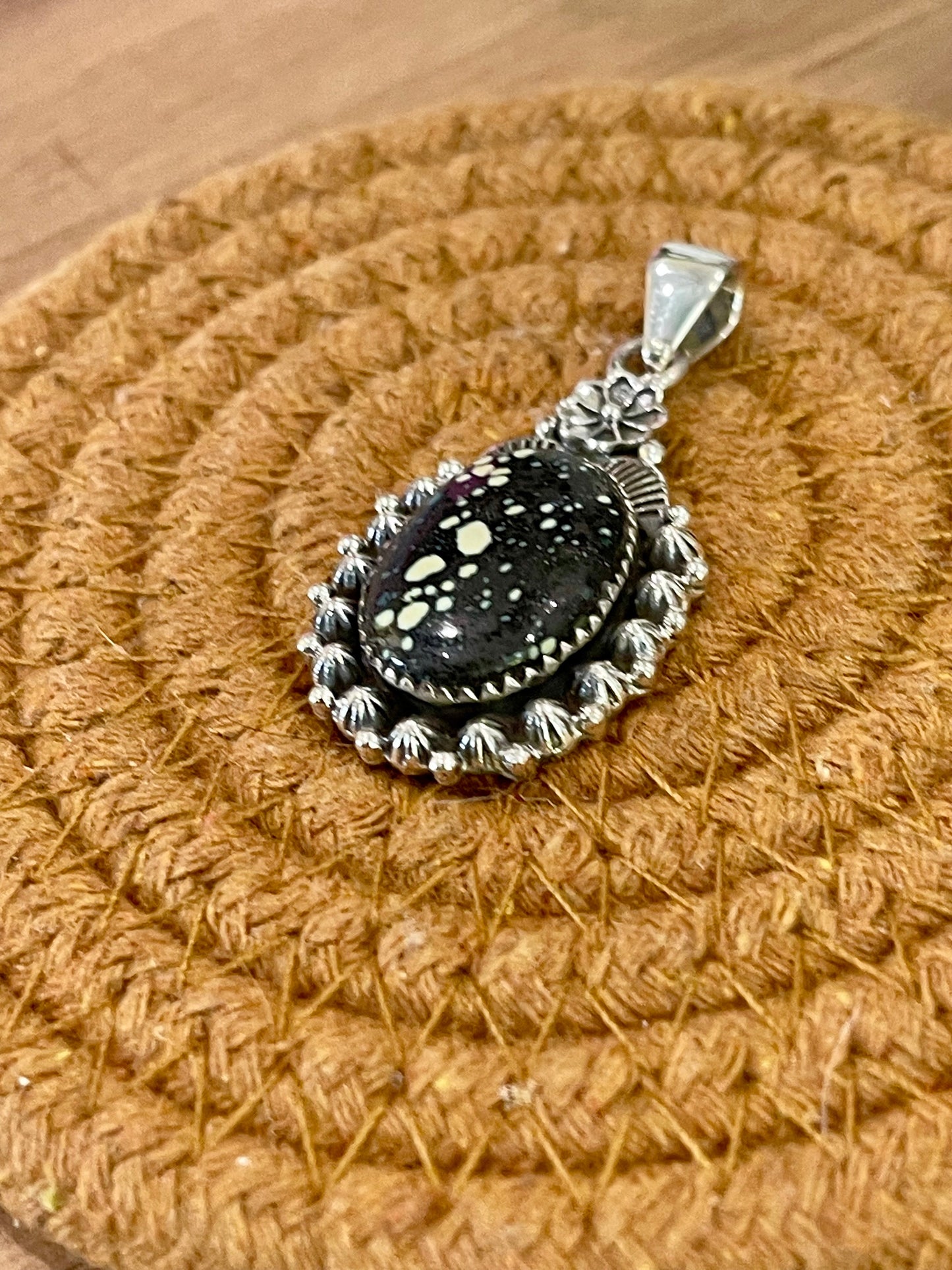 Beautiful Handmade Sterling Silver & New Lander Turquoise Pendant