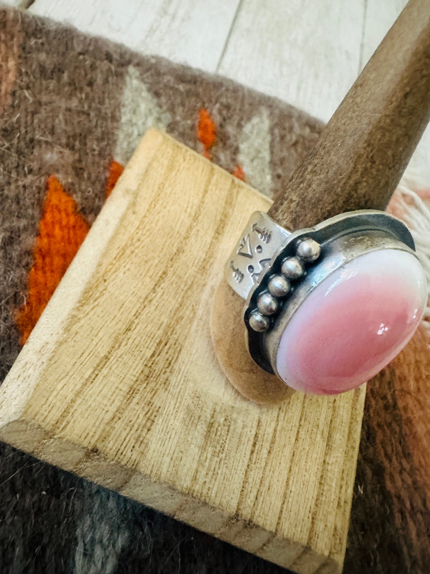 Handcrafted Sterling Silver & Queen Pink Conch Cluster Ring