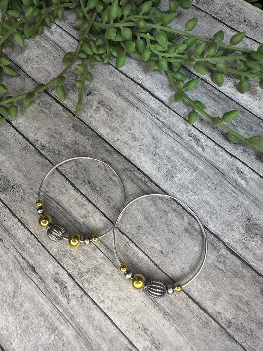 Handmade Sterling Silver Gold Plated Hoop Earrings