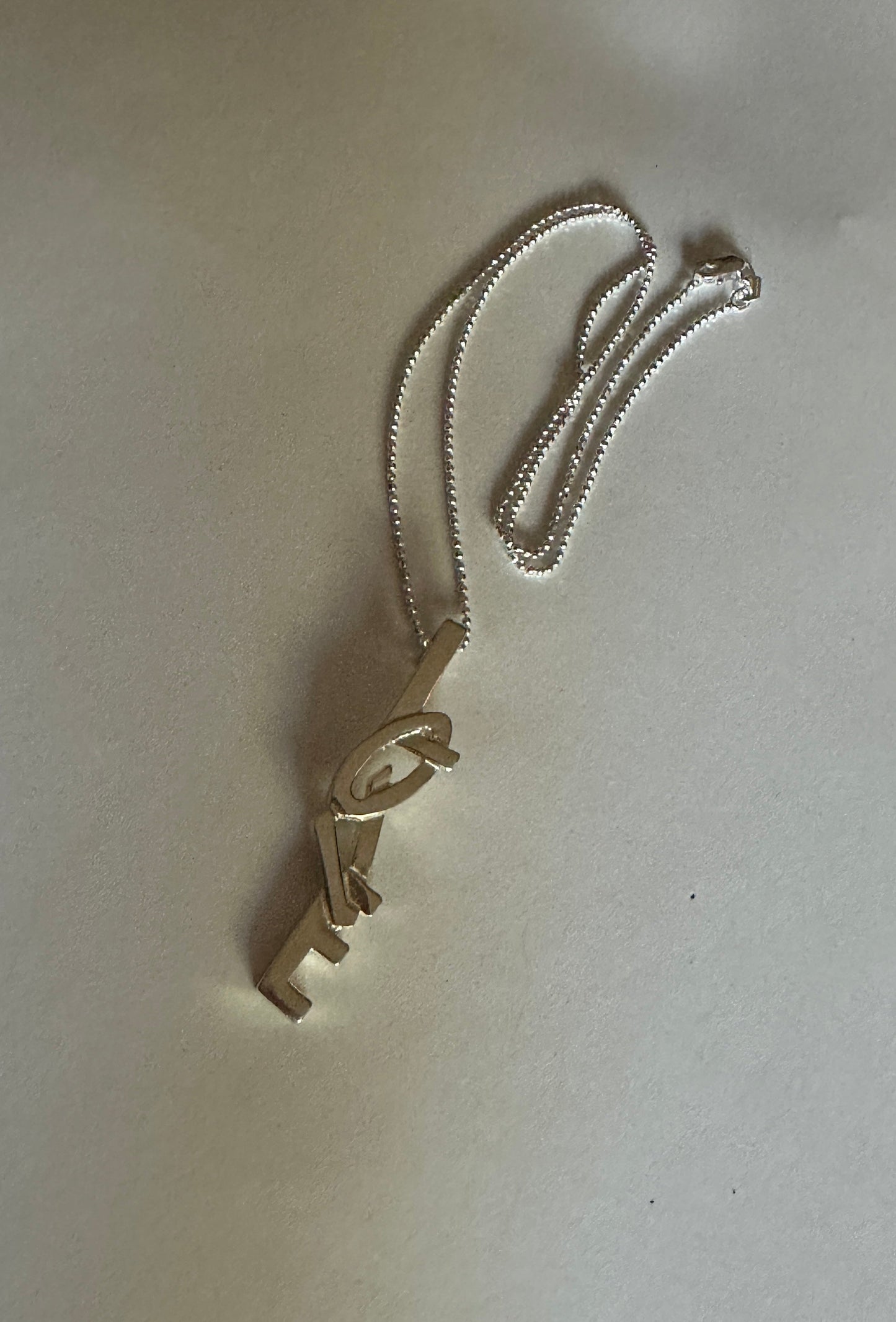 Love Pendant Sterling Silver Necklace
