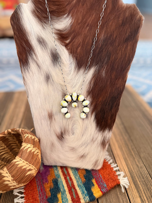 Handcrafted Palomino Turquoise & Sterling Silver Naja Necklace by Cordell Platero