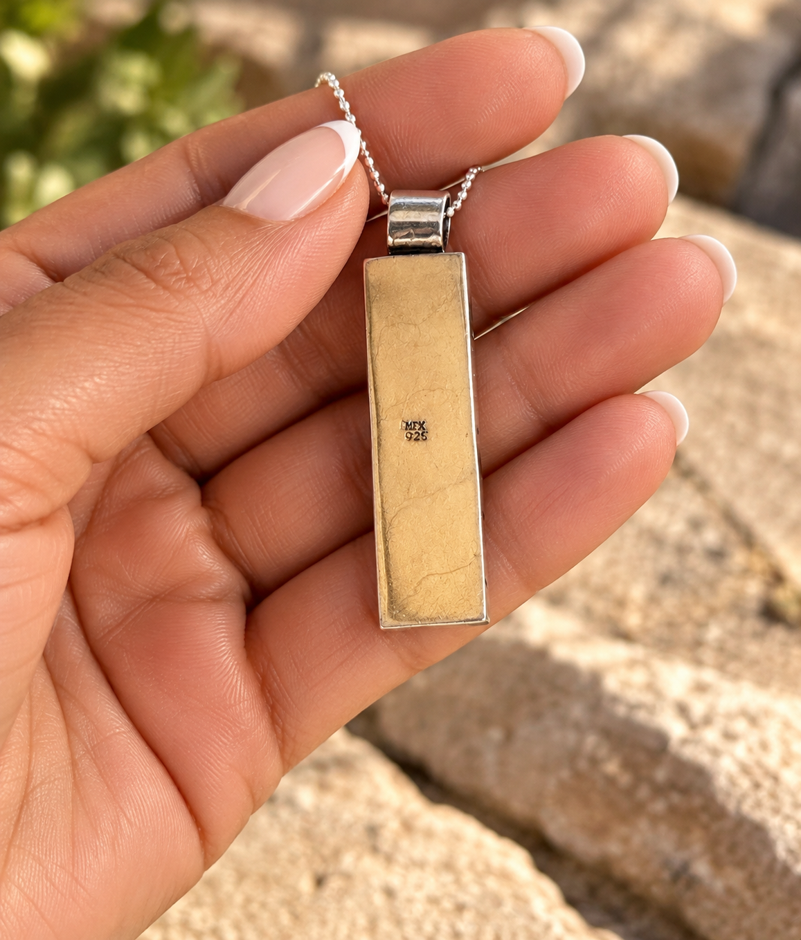 Multistone Slim Mosaic Sterling Silver Necklace