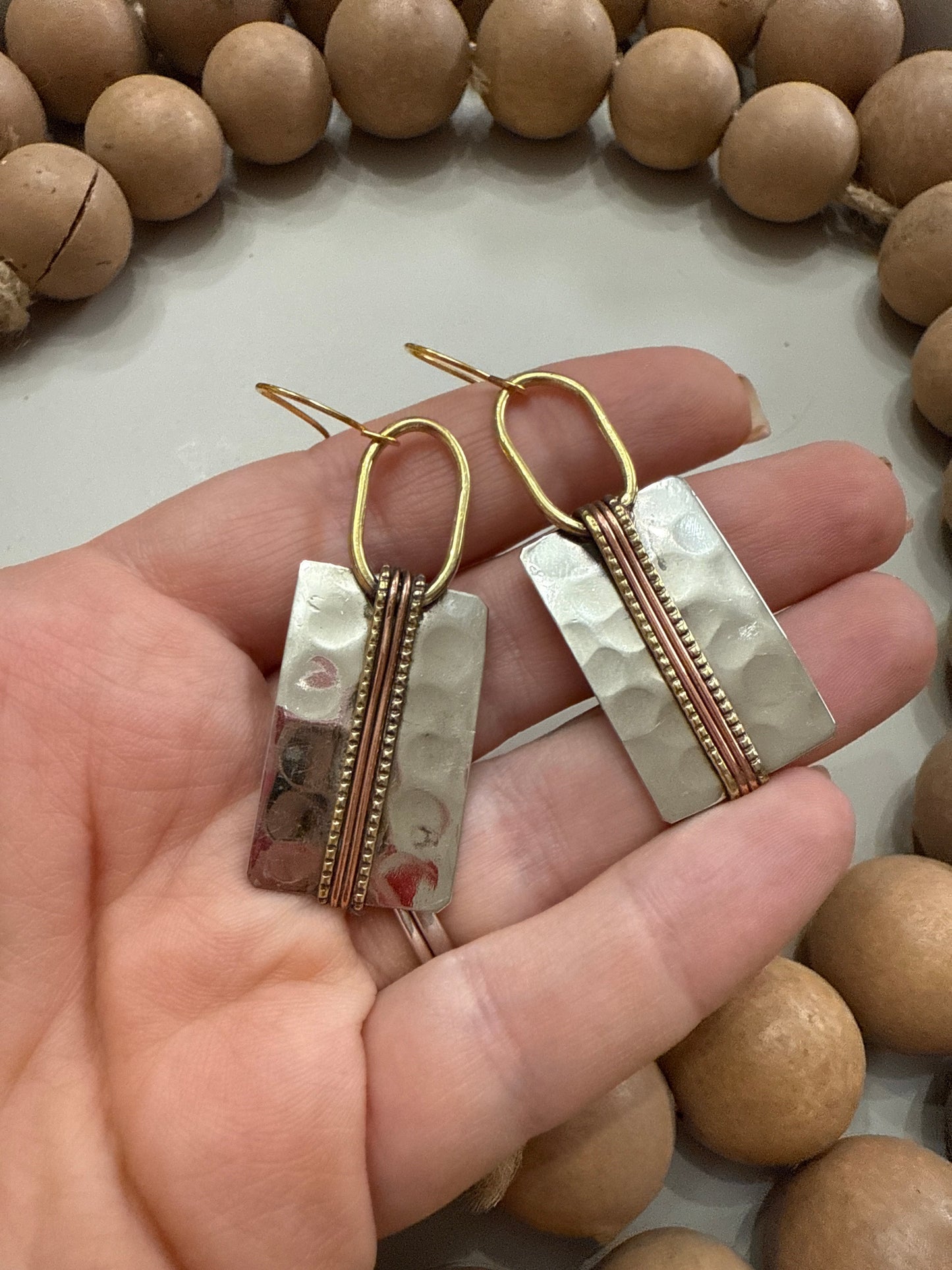 “The Golden Collection” Mixed Metal Bar Earrings