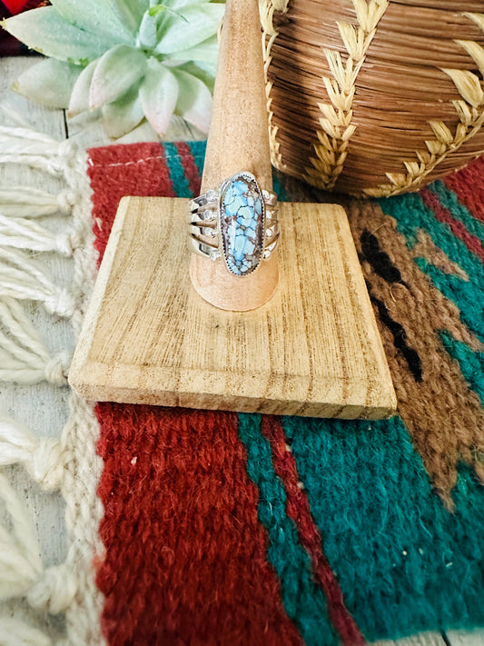 Handcrafted Variscite & Sterling Silver Ring Size 9.5