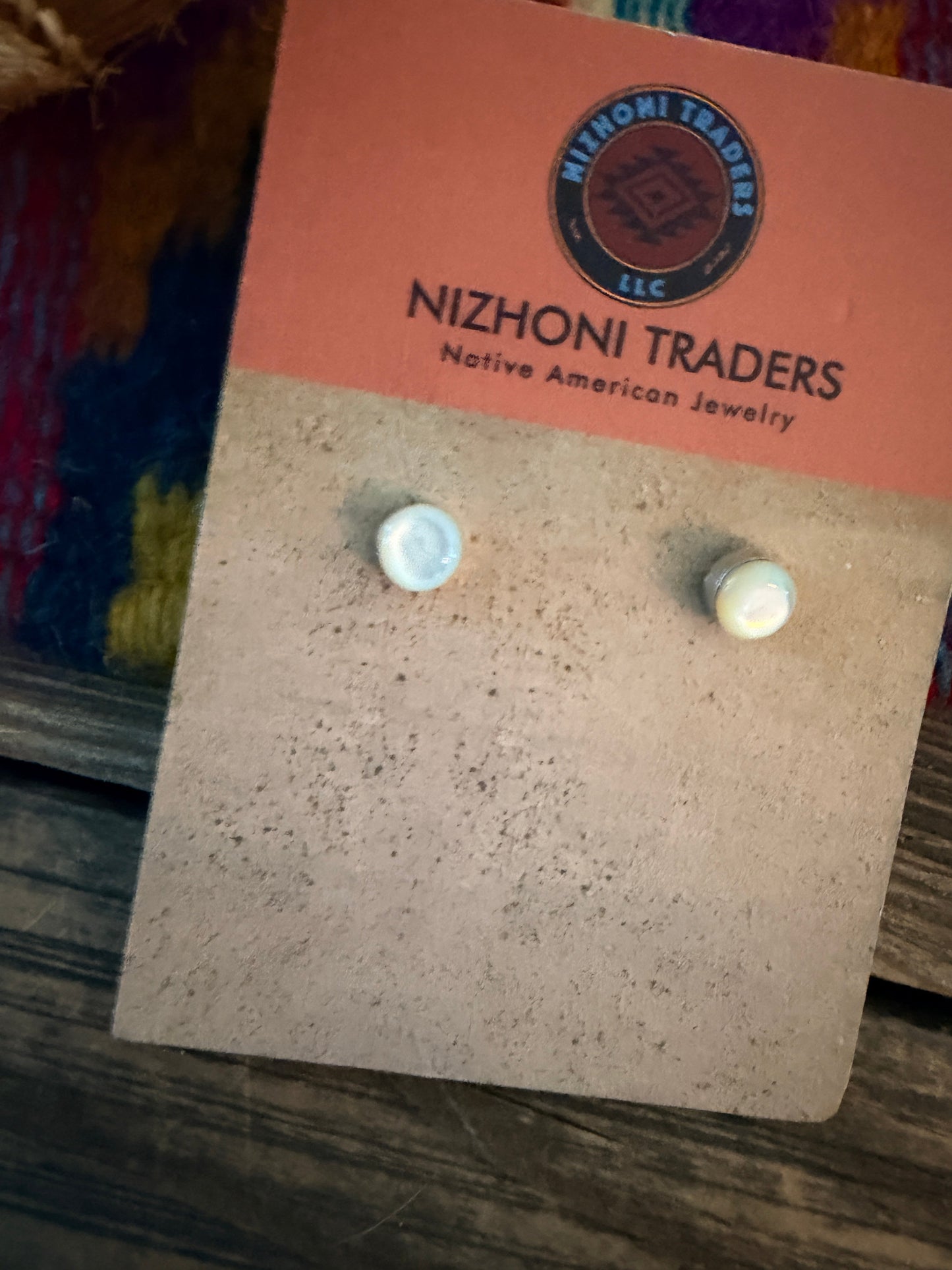 Handcrafted Sterling Silver and Mother of Pearl Stud Earrings