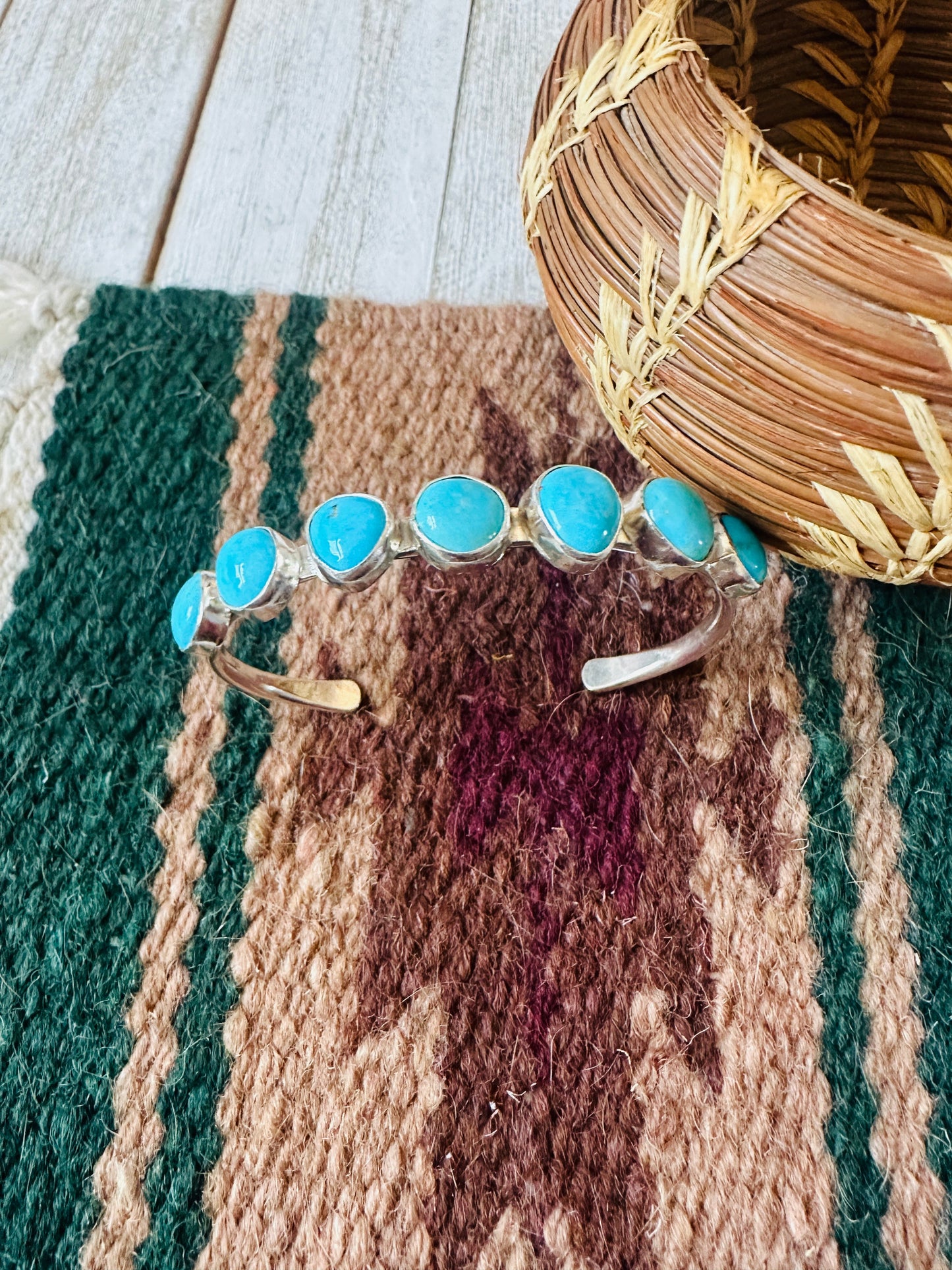 Handcrafted Turquoise & Sterling Silver Cuff Bracelet