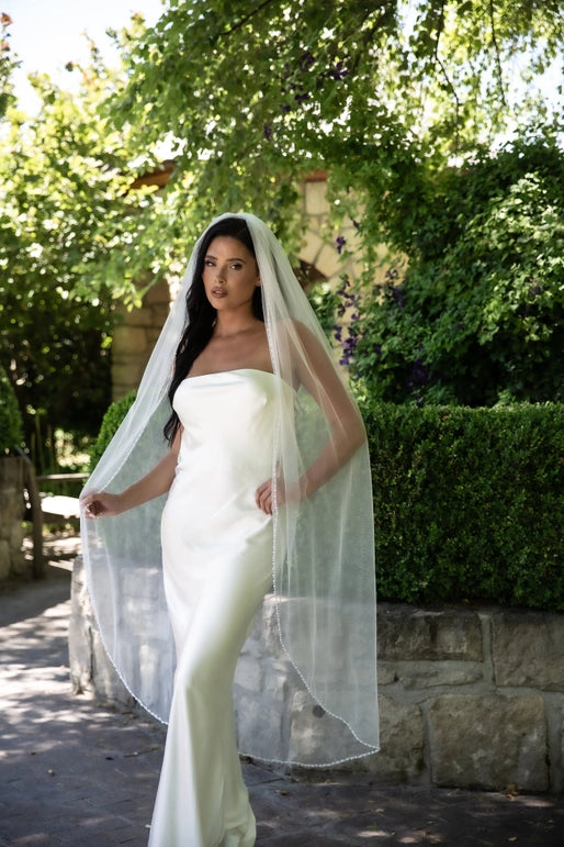 The Danni Pearl Lined Wedding Veil