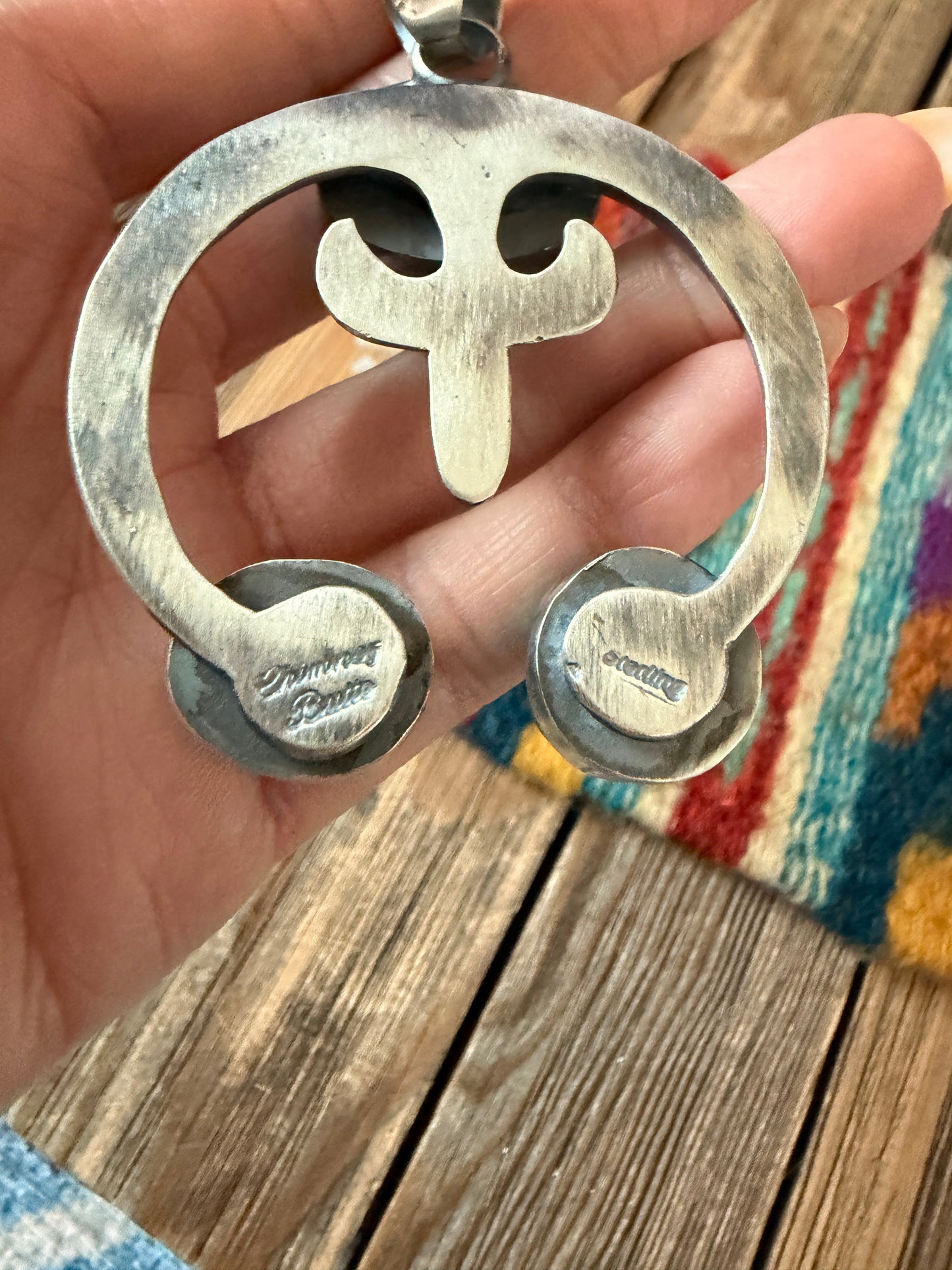 Handcrafted Sterling Silver & Sonoran Mountain Turquoise Naja Pendant by Chimney Butte