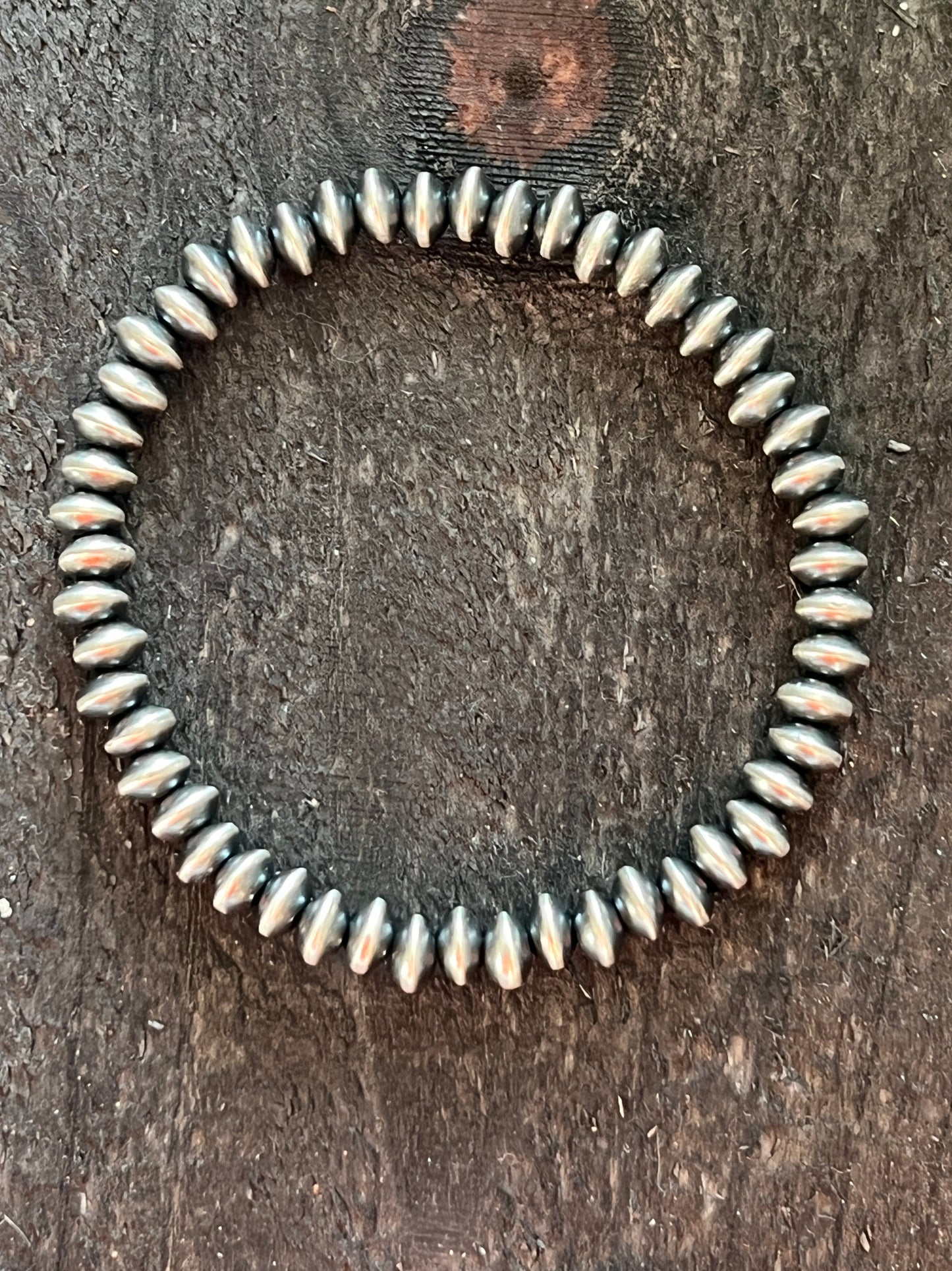 Vinita Cowboy Handmade Sterling Silver 5.5mm Stretch Bracelet