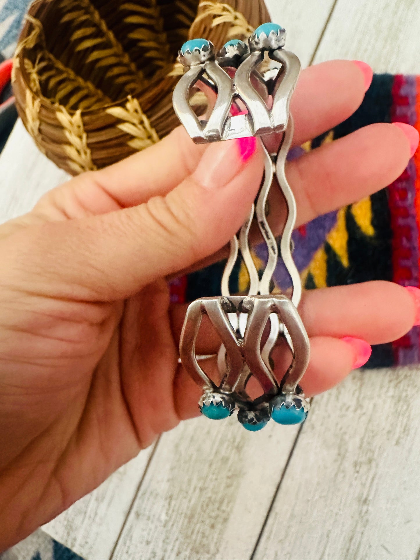 Handcrafted Turquoise & Sterling Silver Cuff Bracelet