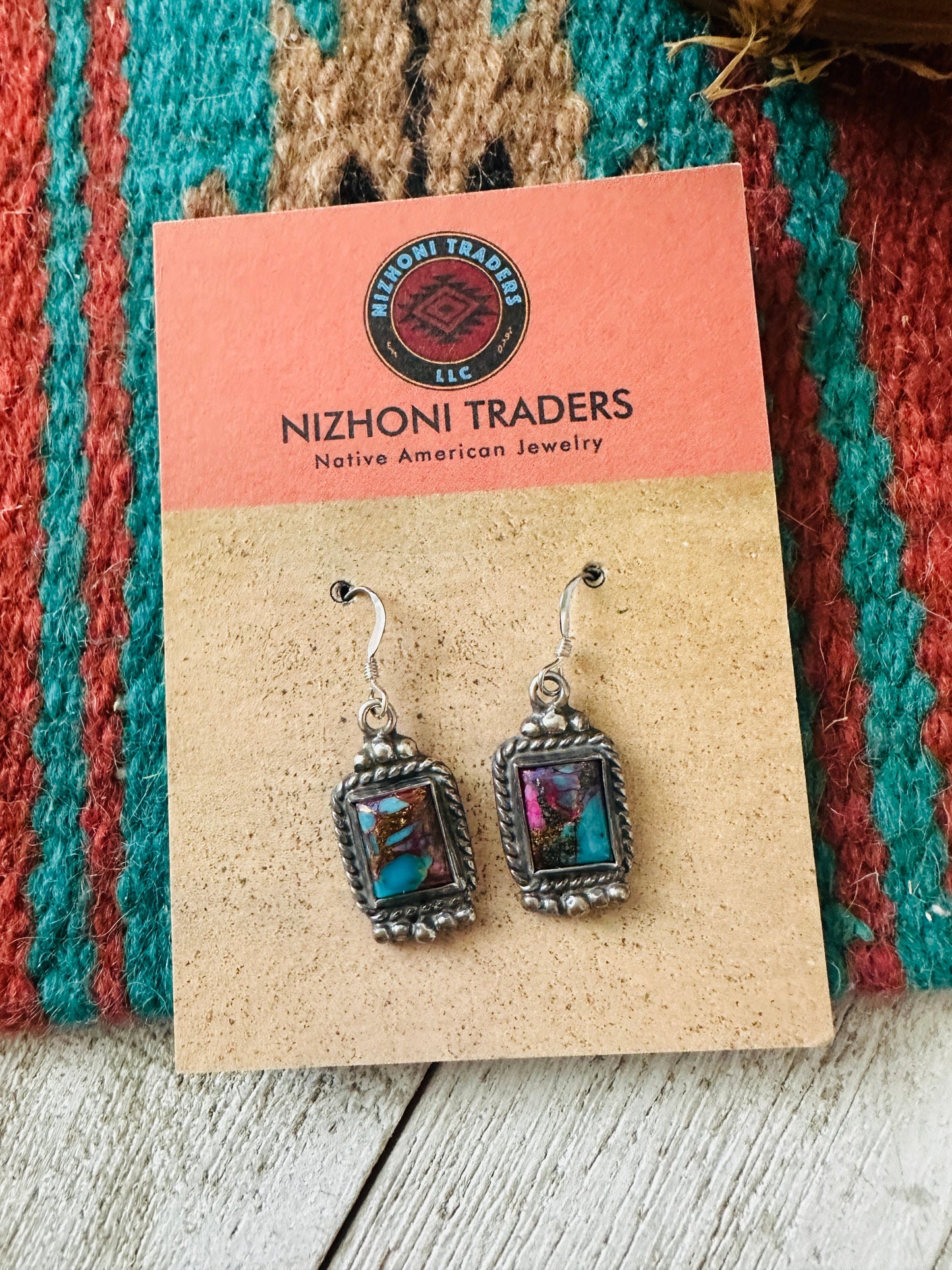Handcrafted Sterling Silver & Pink Dream Mojave Dangle Earrings