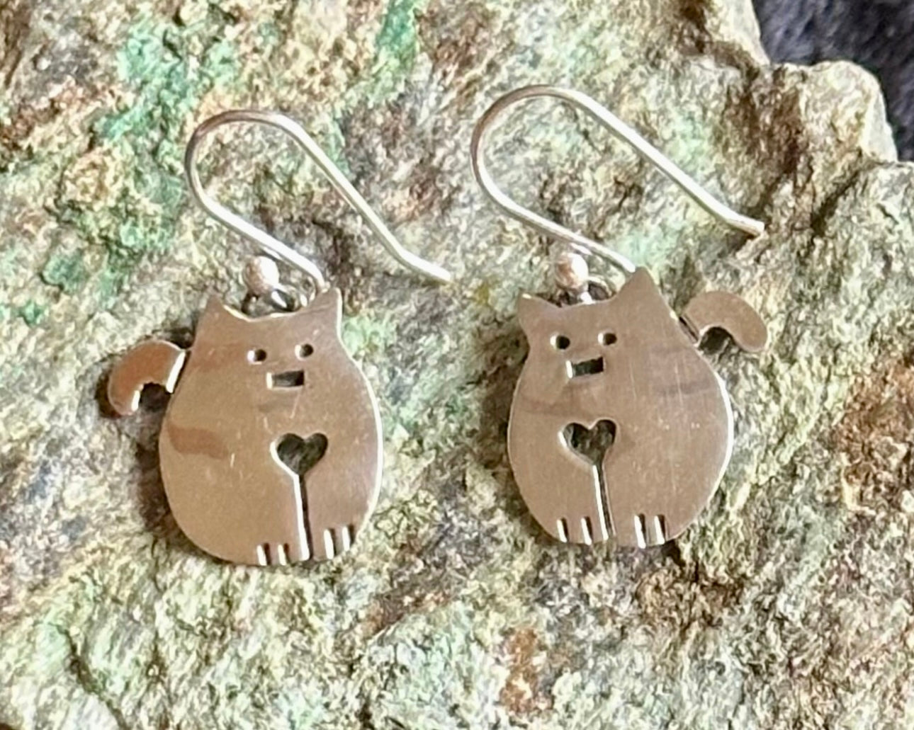 Fat Cat Sterling Silver Earrings