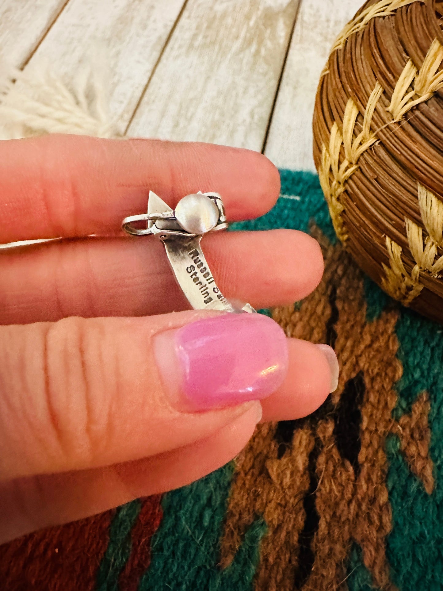 Handcrafted Orange Spiny & Sterling Silver Arrow Ear Cuff
