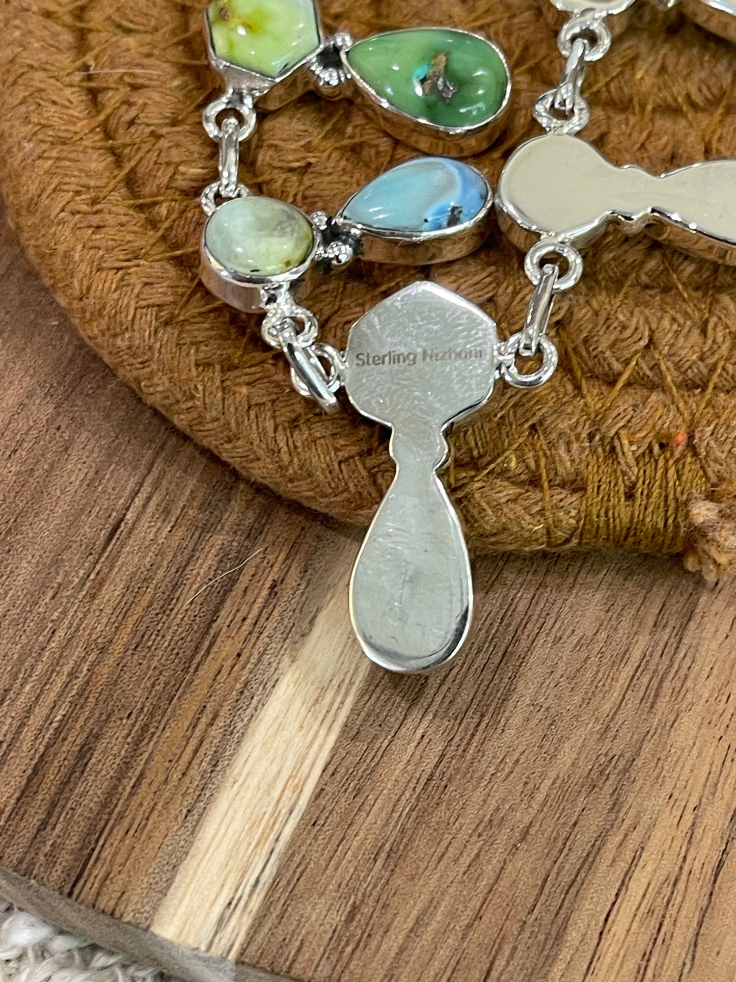 Handmade Sterling Silver, Sonoran Mountain Turquoise, Palomino & Golden Hills Turquoise Necklace
