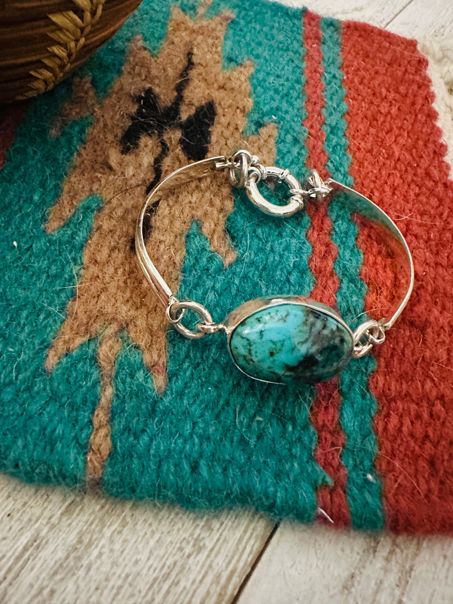 Navajo Turquoise & Sterling Silver Floating Link Bracelet