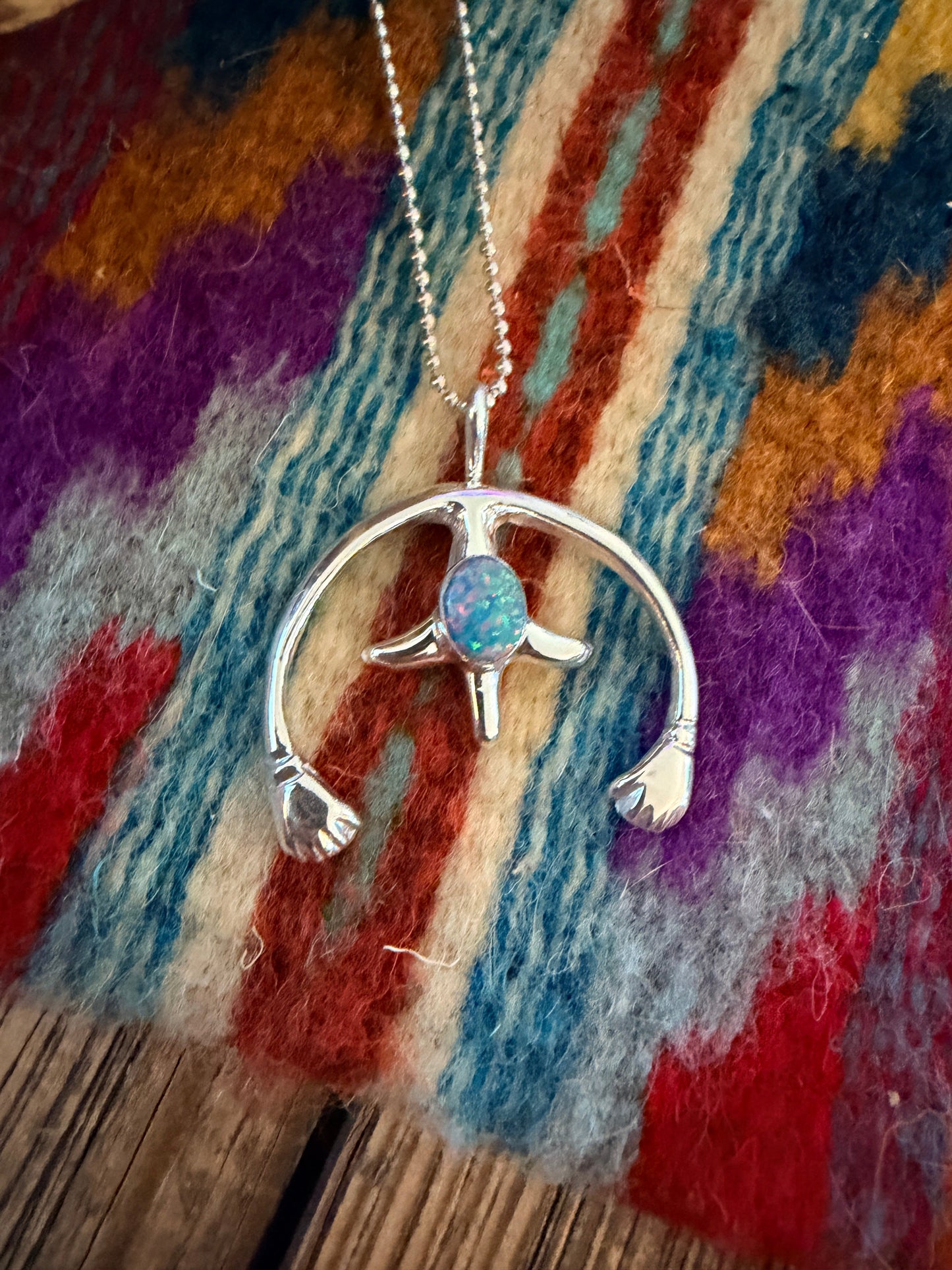 Handcrafted Sterling Silver & Opal Naja Pendant by Joseph Martinez