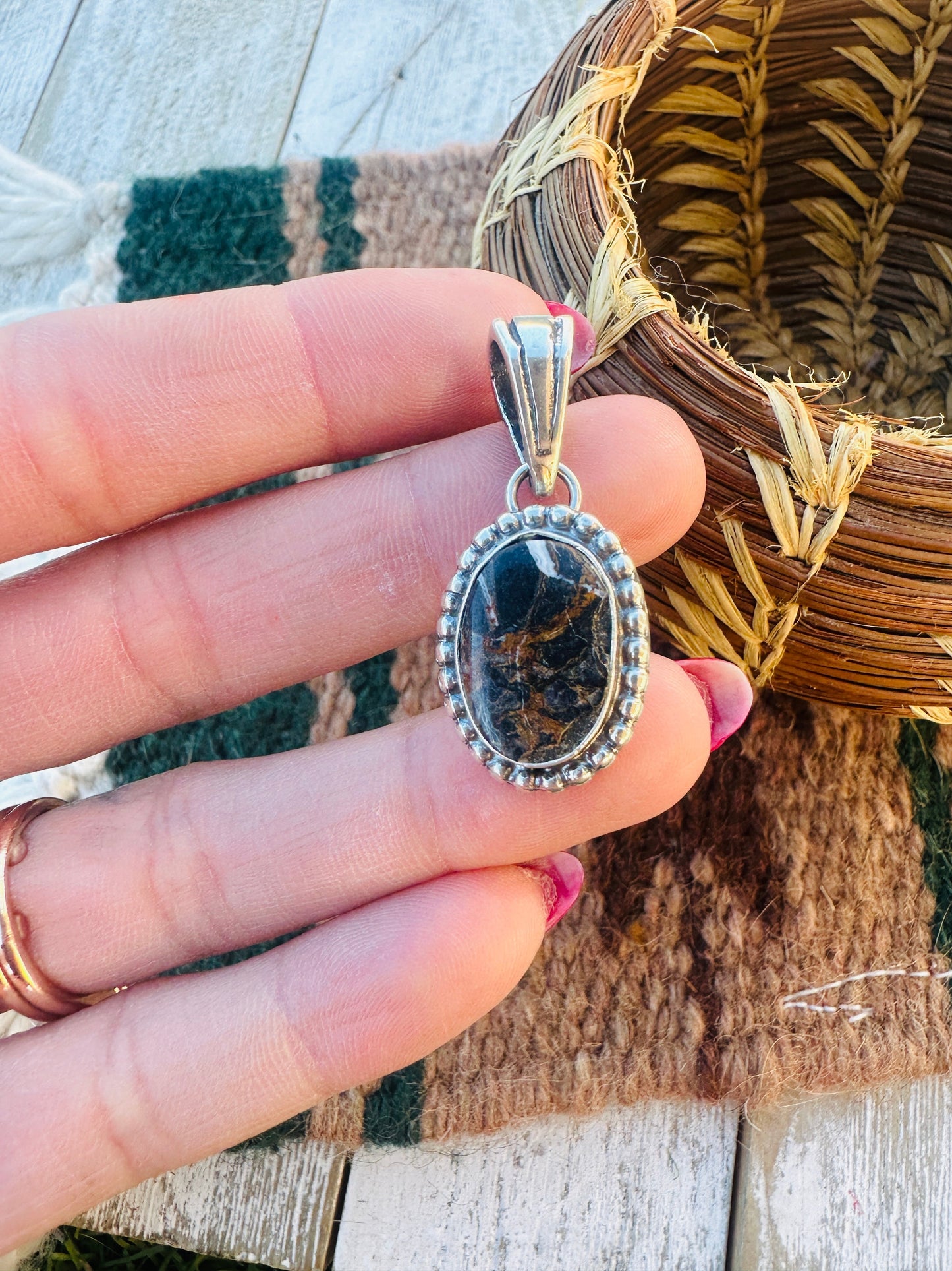 Handcrafted Sterling Silver & White Buffalo Pendant