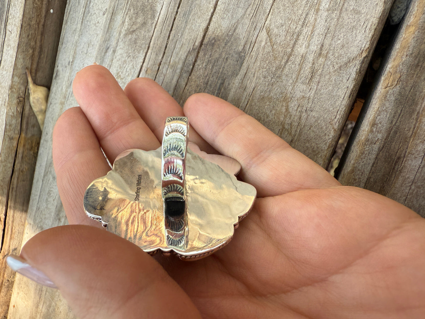 Handmade Sonoran Mountain Turquoise & Sterling Adjustable Ring