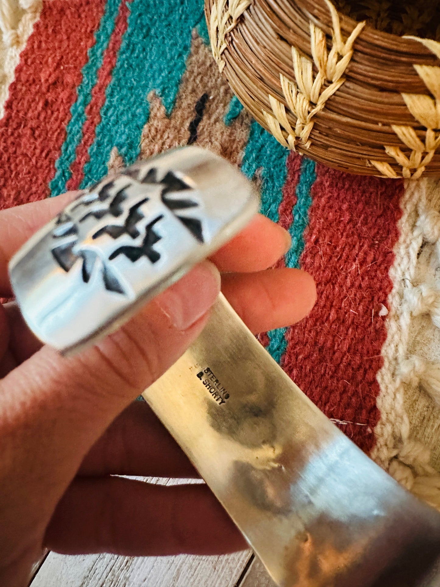 Handcrafted & Hand Stamped Sterling Silver Cuff Bracelet