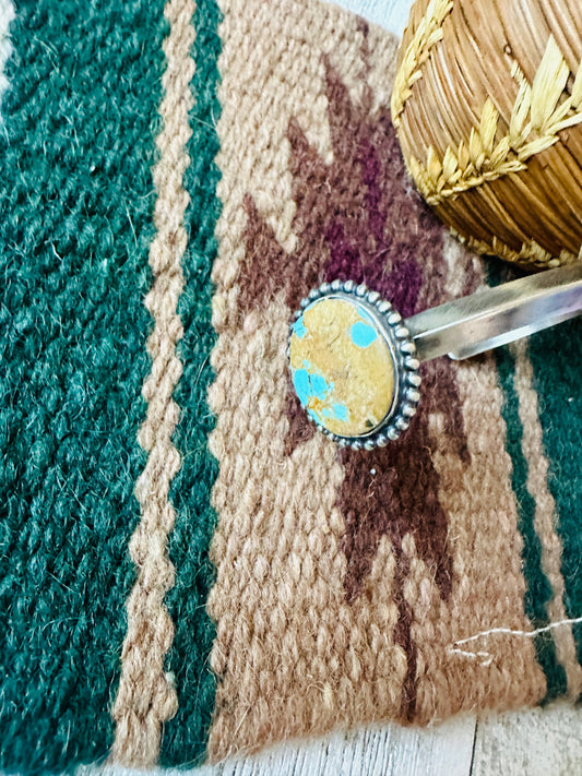 Handcrafted Sterling Silver & Number 8 Turquoise Cuff Bracelet
